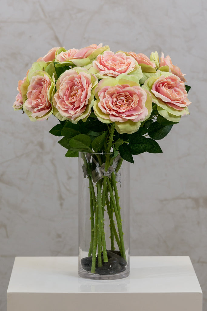 18" Garden Rose Stem Pink/Green - Casa Febus - Home • Design